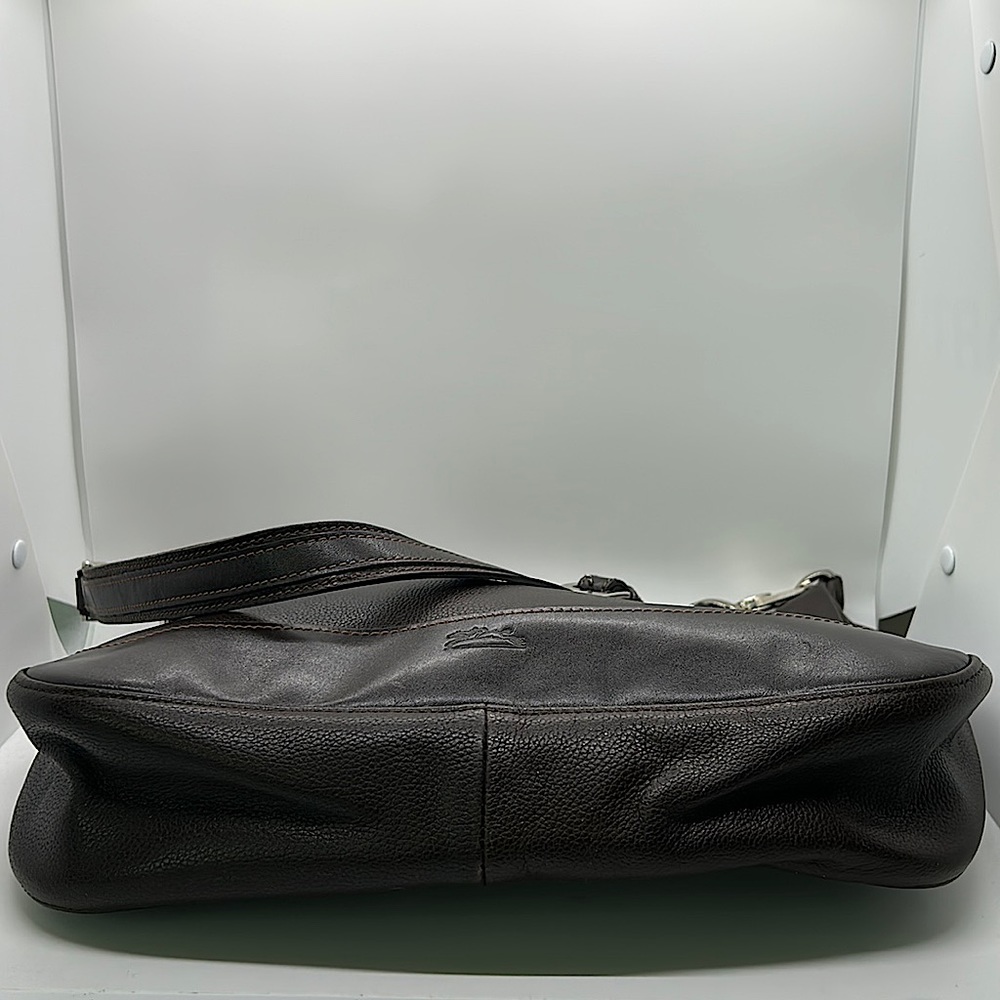Longchamp Luxurious Dark Brown Pebbled Leather Hobo Bag Purse πΊπΊ - Picture 7 of 9